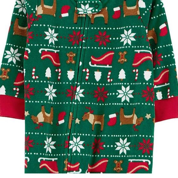 NEW Baby Carter's Fair Isle One-Piece Footed Pajamas 12 Month - Picture 2 of 5